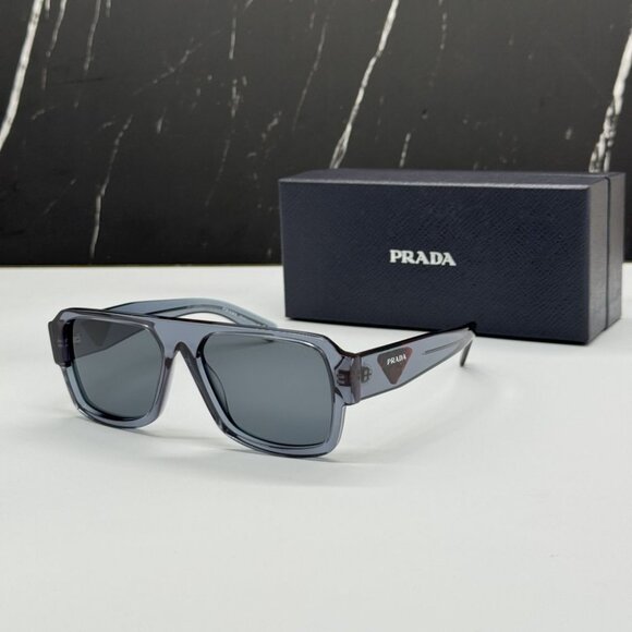 NEW PRADA PR22YS 19O70B SUNGLASSES MEN PR 22YS 19O70B GREY SQUARE SPR 22Y - Picture 2 of 10